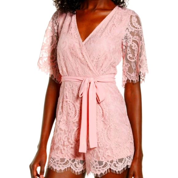 Nordstrom Pants - Macy's Lace Romper Lined Pink